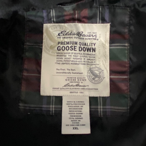 🔺SOLD🔺Eddie Bauer Down Vest Puffer Plaid Size XXL - Picture 5 of 9